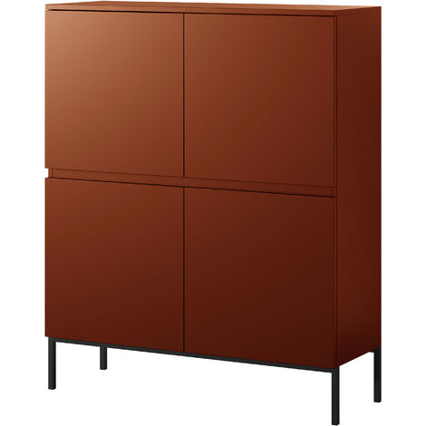 Selsey Bemmi - commode haute - 100 cm - Rouge brique
