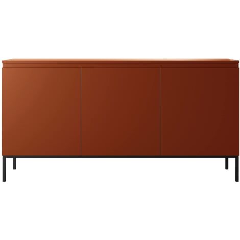 Selsey BEMMI Credenze, Metallo Melamina, Rosso Mattone, 150 cm