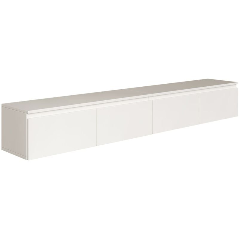 Selsey - bemmi- Meuble tv 4 portes - suspendu - 200 cm - blanc