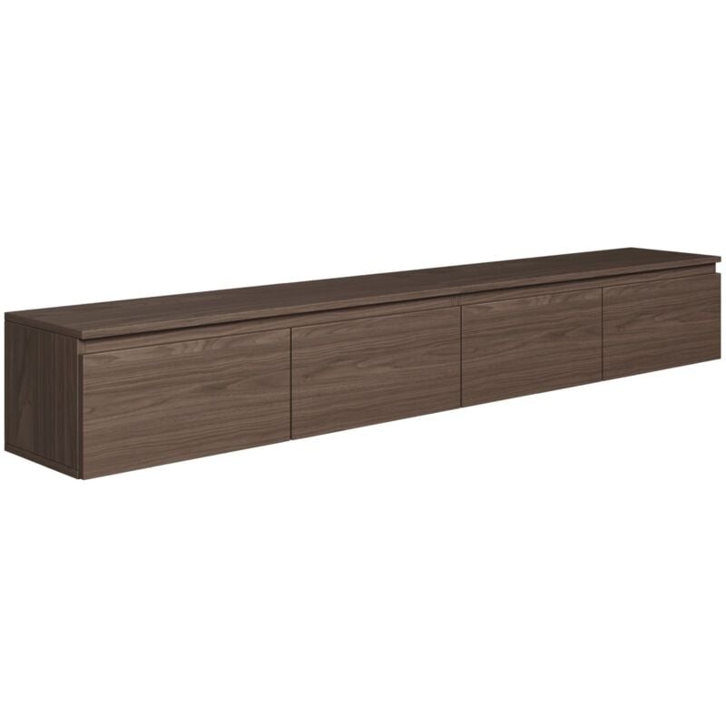 Selsey - bemmi- Meuble tv 4 portes - suspendu - 200 cm - noyer du Wisconsin
