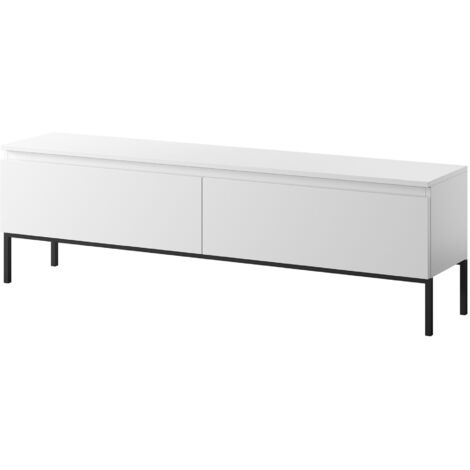 Selsey BEMMI Mueble TV con pies negros - 150 cm - blanco