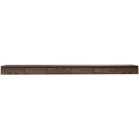 Selsey Bemmi Slim– Meuble TV 6 portes – aspect bois noyer Wisconsin – 300 cm