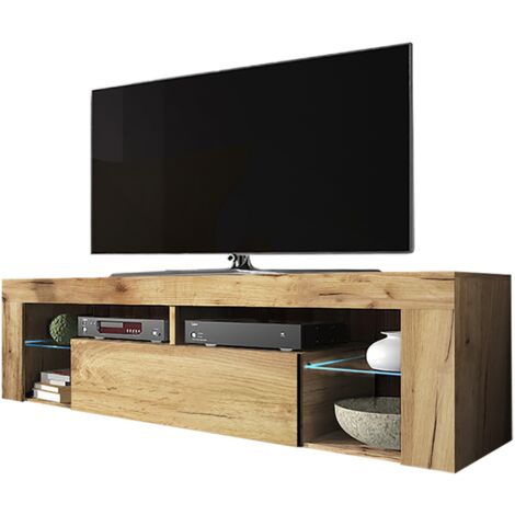 main image of "Selsey Bianko - TV Stand - 140 cm - Lancaster Oak with LED Lighting"
