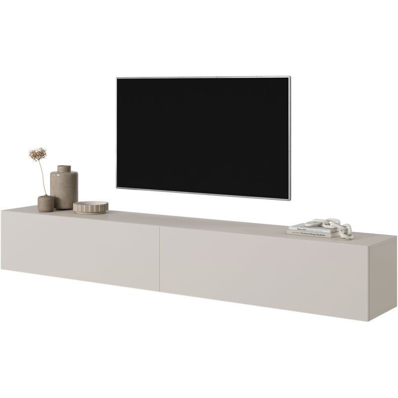 Selsey - bisira - Meuble tv - 200 cm - taupe (gris-beige)