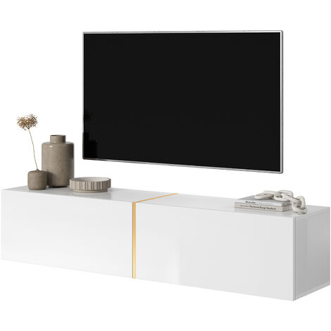 Mueble TV Luxe dorado blanco - 618BLY1102