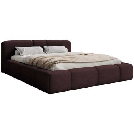 Selsey Bowia – Lit rembourré 140x200, Peluche Bourgogne