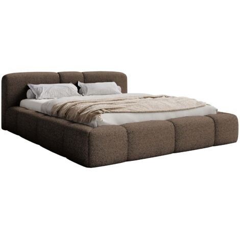 Selsey Bowia – Lit rembourré 160x200, Peluche marron