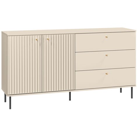 Selsey CALETTO - Buffet 2 portes 3 tiroirs - 160 cm - beige