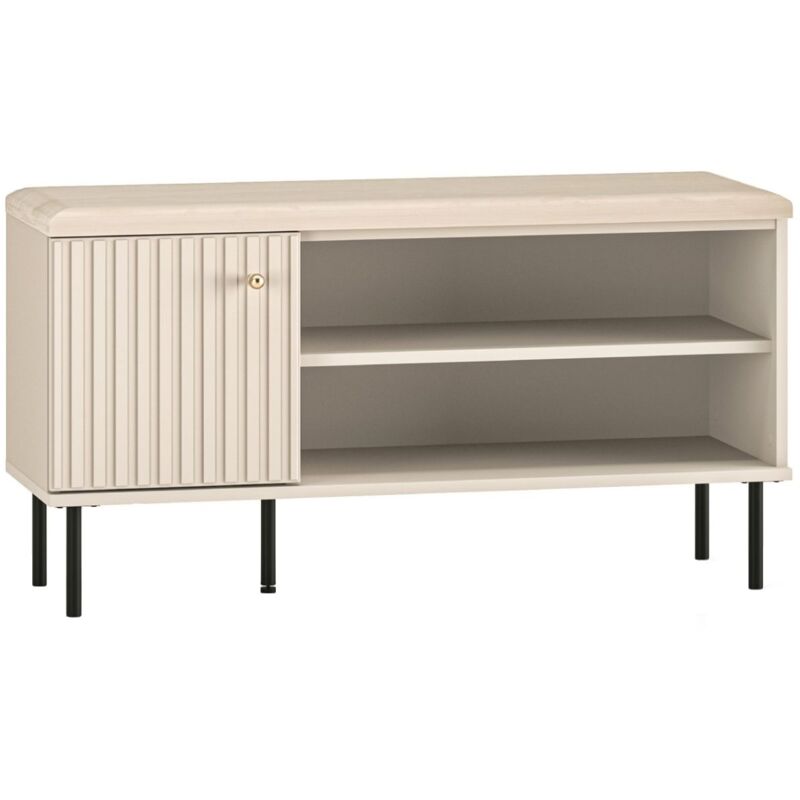 Selsey - caletto - Meuble à chaussures avec lamelles 102 cm - beige