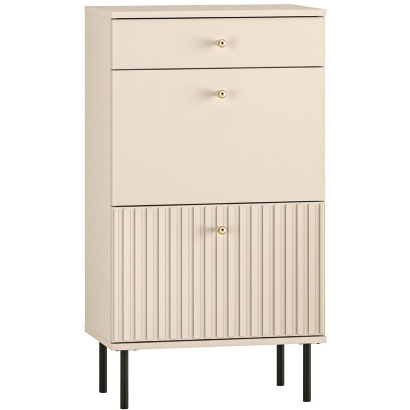 Selsey - caletto - Meuble à chaussures avec tiroir 55 cm - beige