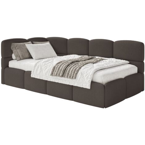 Selsey Cloudy – Lit d'adolescent 120 cm, chenille, tête de lit à gauche, Brun