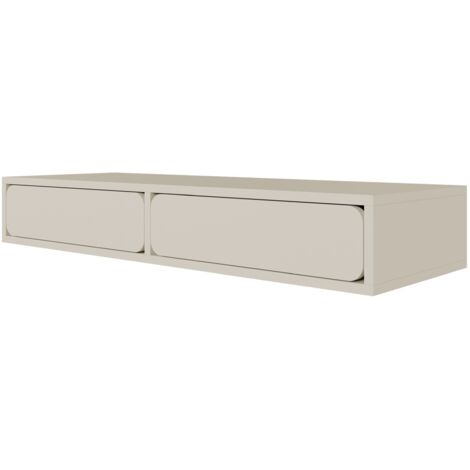 Selsey – Coiffeuse suspendue 110 cm avec 2 tiroirs – Panneau stratifié haute qualité – Coins arrondis – Finition mate – Solution élégante peu encombrante