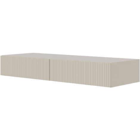 Selsey – Coiffeuse suspendue 110 cm – Corps en panneau stratifié résistant – Tiroirs push to open – Design moderne taupe gris-beige