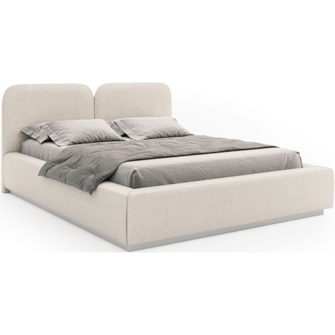 Selsey COMOVES – Lit tapissé 160×200 – chenille – crème
