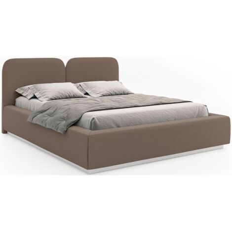 Selsey COMOVES – Lit tapissé avec coffre 140×200 – velours – brun