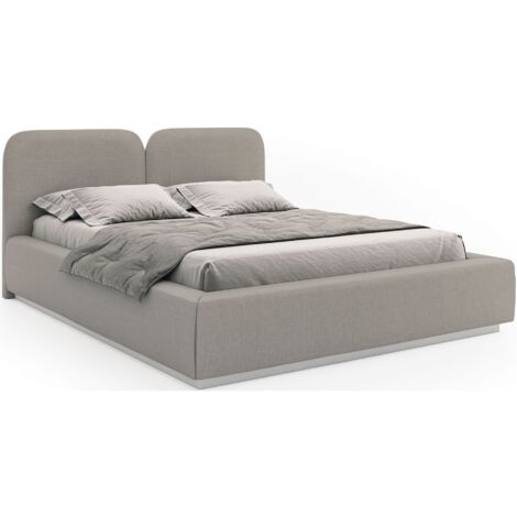 Selsey COMOVES – Lit tapissé avec coffre 160×200 – chenille – beige foncé