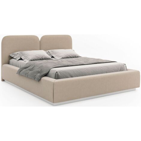 Selsey Comoves – Polsterbett 160x200 mit Veloursbezug, Hellbeige