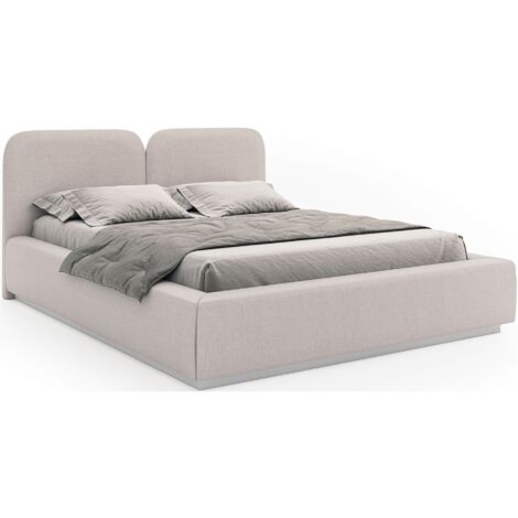Selsey Comoves – Polsterbett 180x200 mit Chenillebezug und LED, Hellbeige