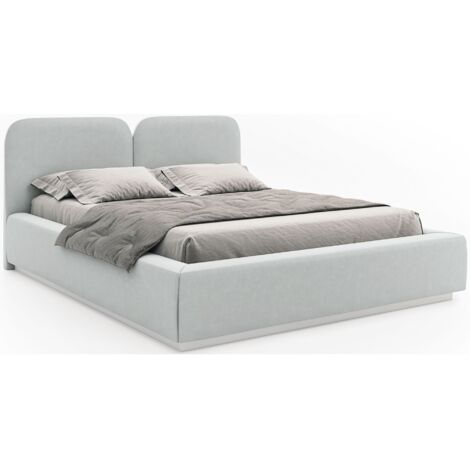Selsey Comoves – Polsterbett 180x200 mit Veloursbezug, Hellgrau