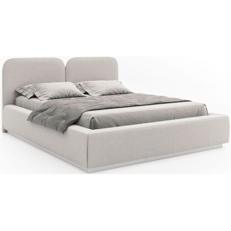 Selsey Comoves – Polsterbett 180x200 mit Veloursbezug und LED, Greige