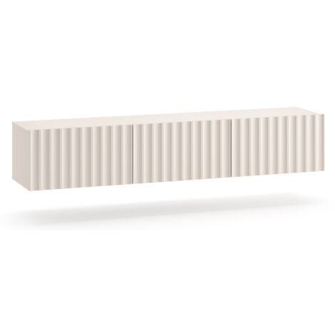 Selsey Derriva - TV-Hängeboard mit geriffelten Fronten, hellbeige, 170 cm
