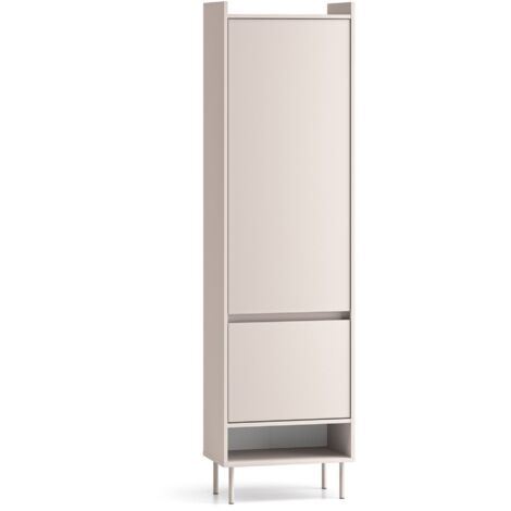 Selsey Dioce - Kleiderschrank 2-türig, Stange und Regal, greige 54 cm