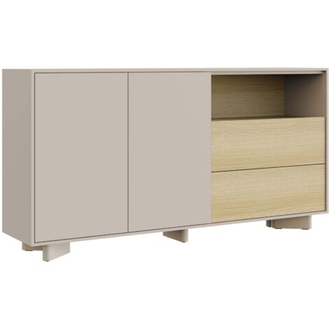Selsey Distria – Sideboard mit Schubladen Kaschmirgrau / Eichenholzoptik, 156 cm
