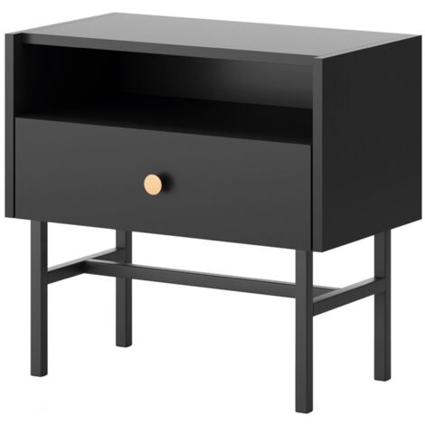 Selsey Divenos - Comodino con cassetto  - 54 cm - nero