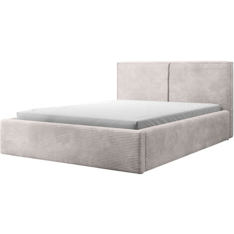 Selsey Doppelbett Farese - Bett mit Polsterrahmen, Cordbezug 180 cm, dunkelbeige