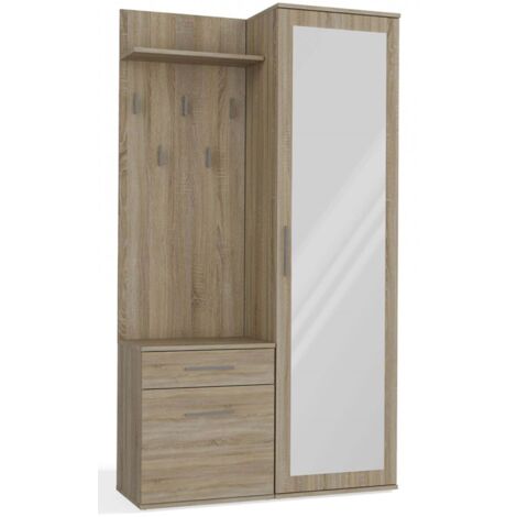 Selsey Duvio – Flurgarderobe mit Schrank und Spiegel, Eiche Sonoma, 100 cm