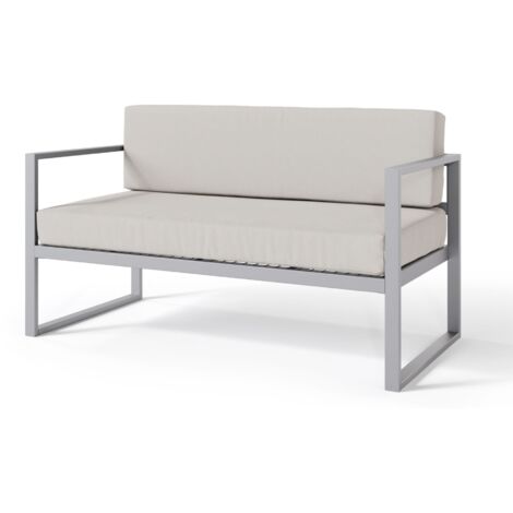 Selsey Dywilly - Garten-Sofa 2-Sitzer, wasserabweisend, grau/graues Gestell