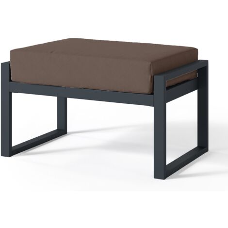 Selsey Dywilly Gartenhocker mit wasserabweisendem Stoff, Braun/Schwarz