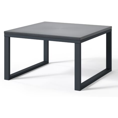 Selsey Dywilly - Gartentisch, Betonoptik / schwarzes Gestell, 60x60 cm