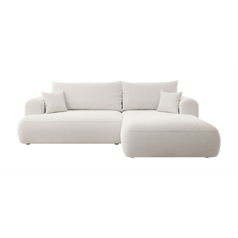 Selsey - Eck-schlafsofa Ovo L-form Creme Mit Behälter, Boucle, Linke Seite