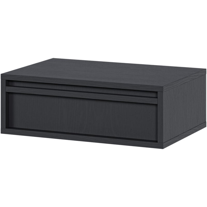 Selsey - evo - Table de chevet - 50 cm - avec tiroir - suspendu - noir