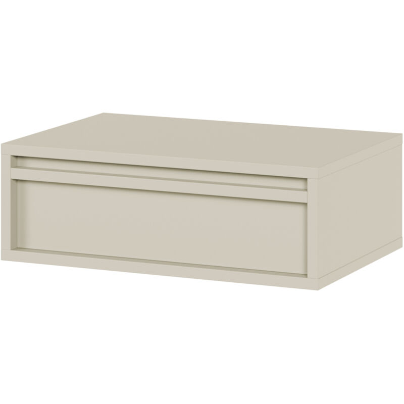 Selsey - evo - Table de chevet - 50 cm - avec tiroir - suspendu - grège