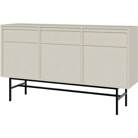 Selsey EVO - Buffet à trois portes - 154 cm - avec tiroirs et cadre - crème