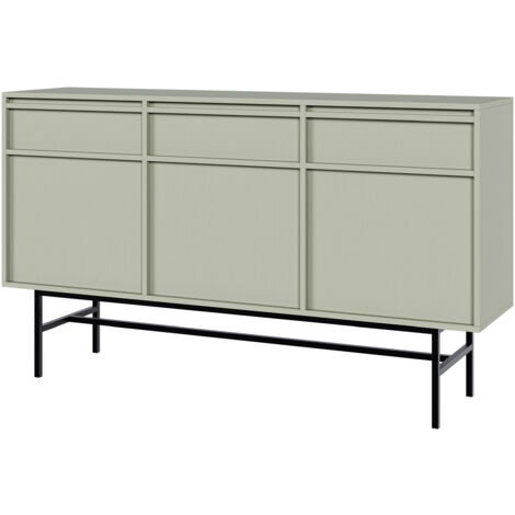 Selsey EVO - Buffet à trois portes - 154 cm - avec tiroirs et cadre - vert sauge