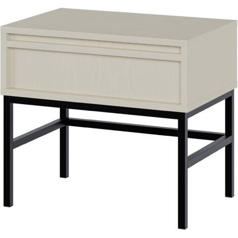 Selsey EVO - Comodino - 50 cm - con cassetto e telaio - crema