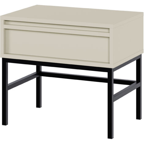 Selsey EVO - Mesilla de noche - 50 cm - con cajón y marco - gris beige