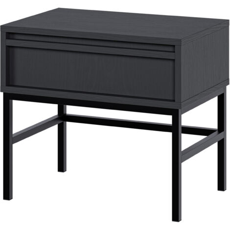 Selsey EVO - Table de chevet - 50 cm - avec tiroir et cadre - noir