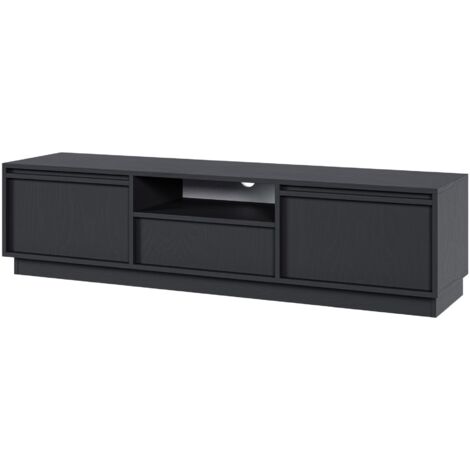 Selsey Evo - TV-Möbel 2-türig mit Schublade, schwarz, 154 cm
