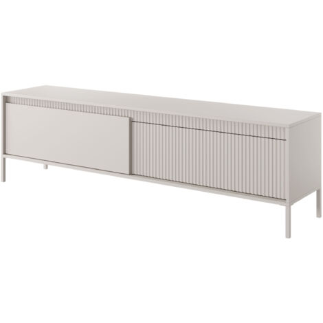Selsey FALSETTO - Meuble TV - 187 cm - 2 portes avec façade fraisée - beige