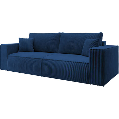 Selsey Farese 3-Sitzer Schlafsofa mit Bettzeugbehälter 257 cm in dunkelblau