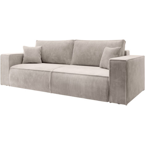 Selsey Farese 3-Sitzer Schlafsofa mit Bettzeugbehälter cremefarbig