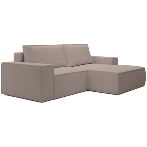 Selsey Farese Mini – Ecksofa mit Cordbezug, Schlaffunktion und Stauraum, Beige, rechts