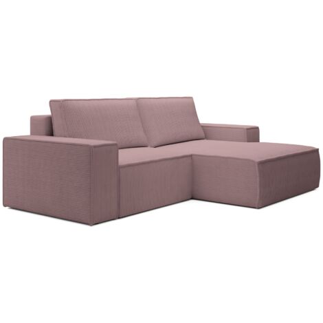 Selsey Farese Mini – Ecksofa mit Cordbezug, Schlaffunktion und Stauraum, Mauve, rechts