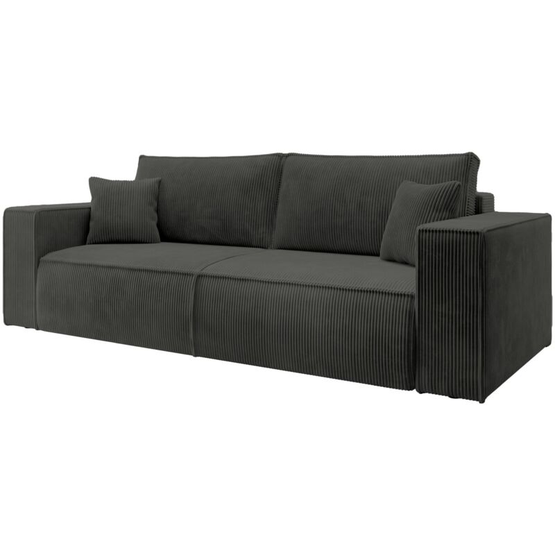 Selsey Farese - Sofa Mit Schlaffunktion, Stauraum Und Cordbezug, Dunkelgrau