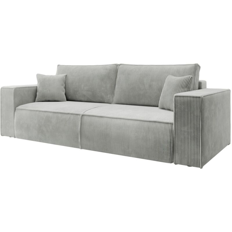 Selsey Farese - Sofa Mit Schlaffunktion, Stauraum Und Cordbezug, Hellgrau