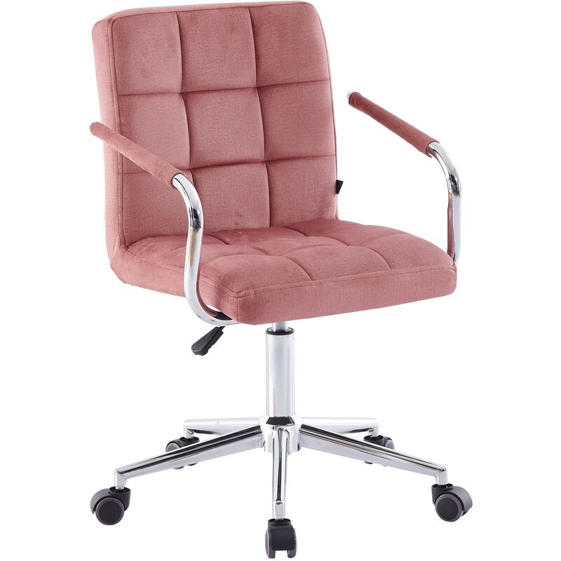selsey - fauteuil de bureau en velours rose setern